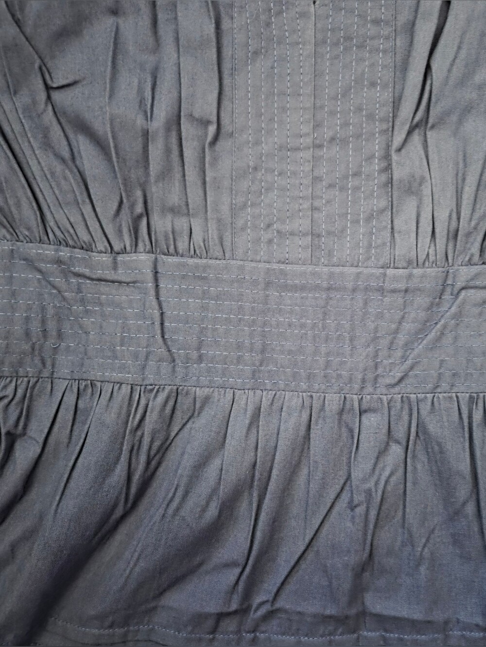NWT - LEA Cotton Poplin Flutter Sleeve Split Neck Smocked Back Midi Dress-Size M - Picture 12 of 14